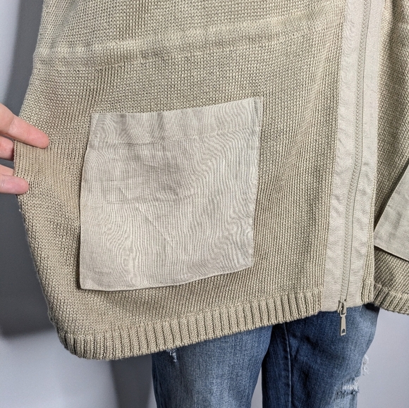 Lafayette 148 Tan Collared Zip Up Hemp Sweater Vest 3X - Picture 3 of 9